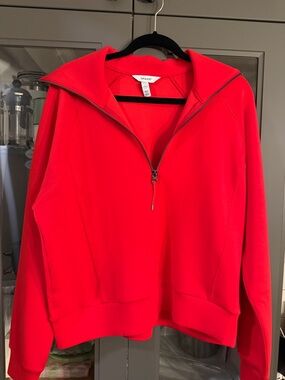 SPANX Air Essentials Red Half-Zip Athletic Pullover